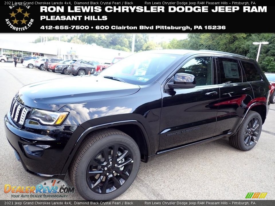 2021 Jeep Grand Cherokee Laredo 4x4 Diamond Black Crystal Pearl / Black Photo #1