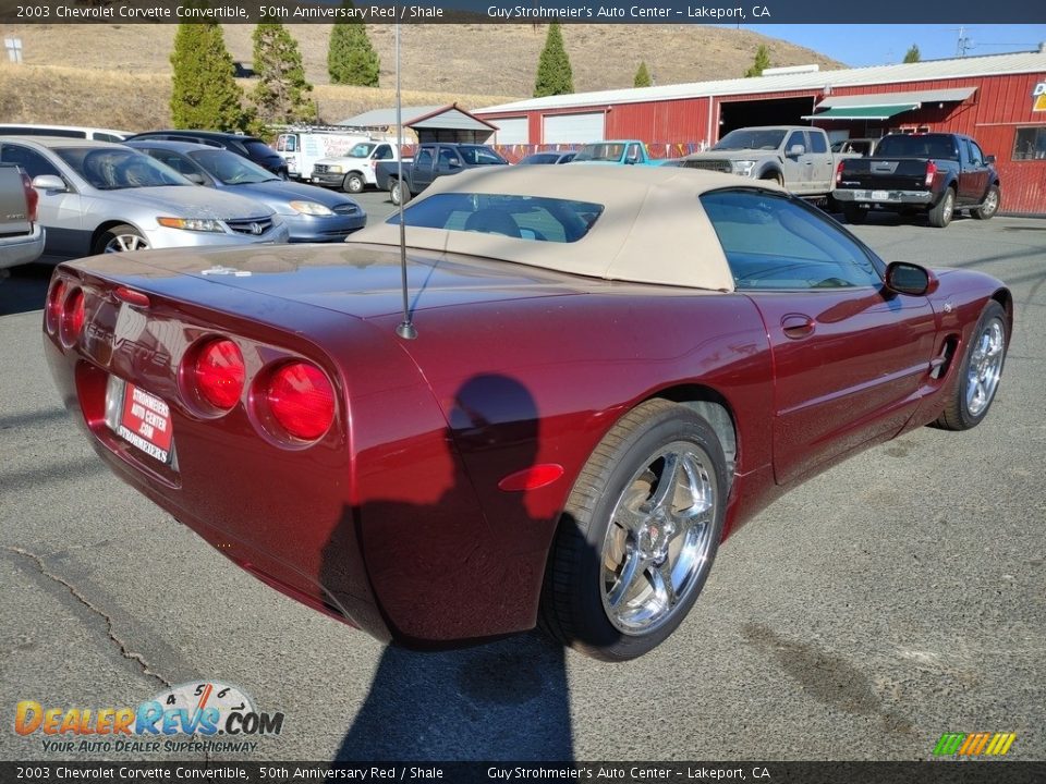 2003 Chevrolet Corvette Convertible 50th Anniversary Red / Shale Photo #7