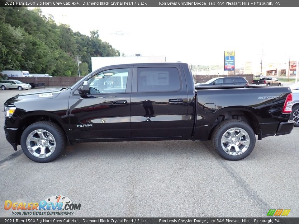 2021 Ram 1500 Big Horn Crew Cab 4x4 Diamond Black Crystal Pearl / Black Photo #2