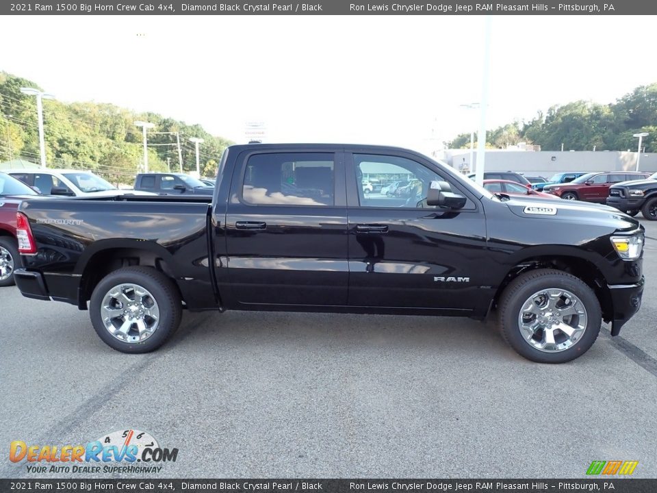 2021 Ram 1500 Big Horn Crew Cab 4x4 Diamond Black Crystal Pearl / Black Photo #6