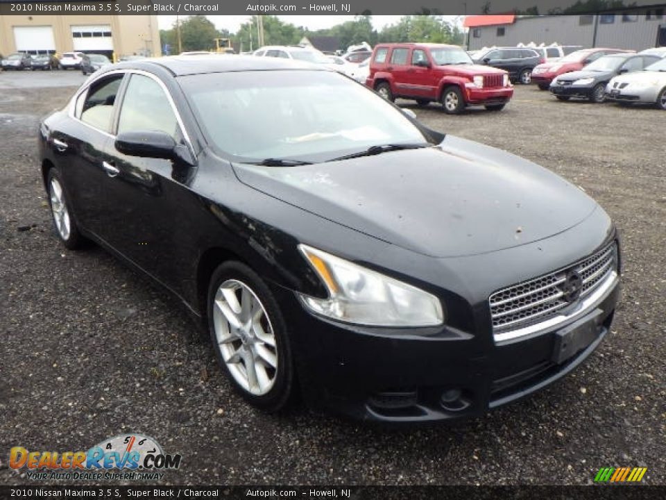 2010 Nissan Maxima 3.5 S Super Black / Charcoal Photo #3