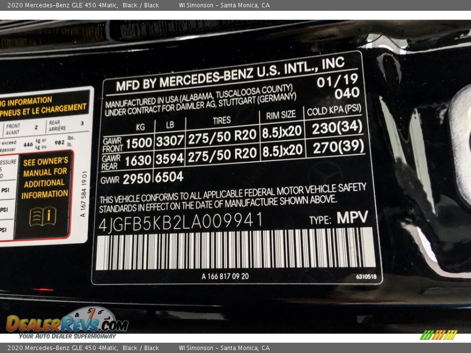2020 Mercedes-Benz GLE 450 4Matic Black / Black Photo #11