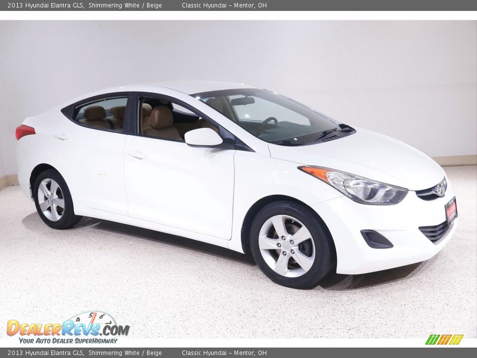 2013 Hyundai Elantra GLS Shimmering White / Beige Photo #1