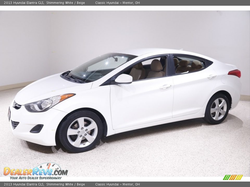 2013 Hyundai Elantra GLS Shimmering White / Beige Photo #3