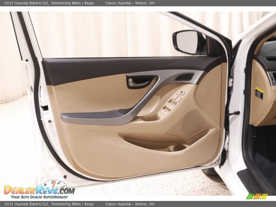 2013 Hyundai Elantra GLS Shimmering White / Beige Photo #4