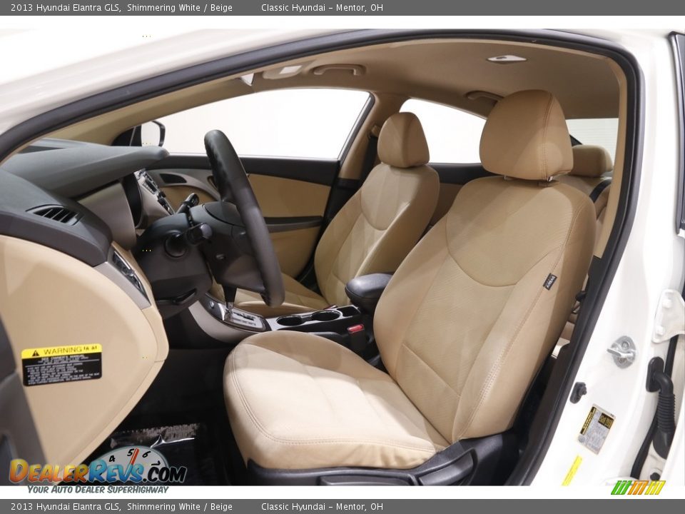 2013 Hyundai Elantra GLS Shimmering White / Beige Photo #5