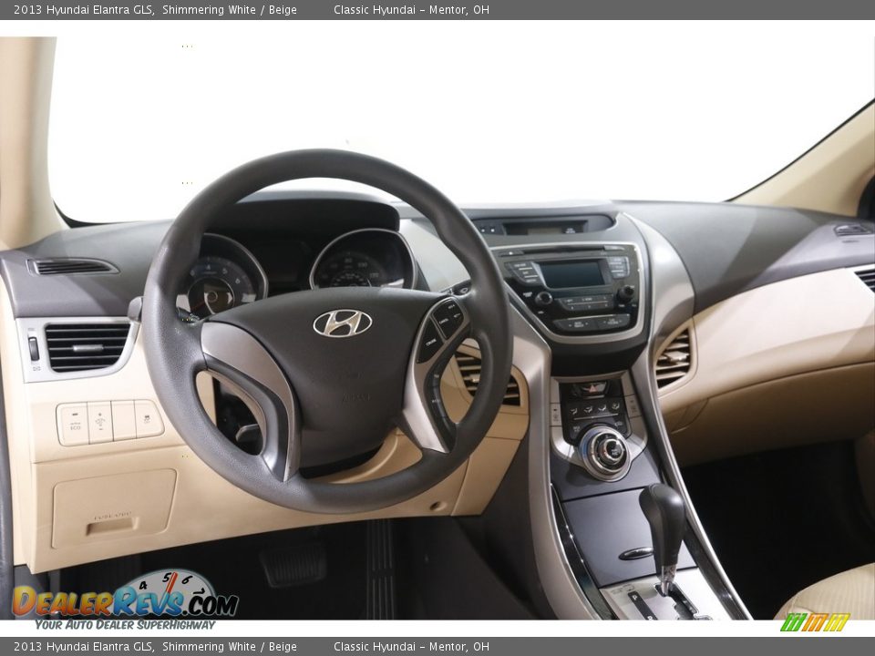 2013 Hyundai Elantra GLS Shimmering White / Beige Photo #6
