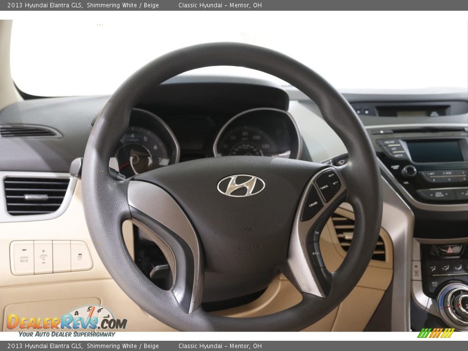 2013 Hyundai Elantra GLS Shimmering White / Beige Photo #7