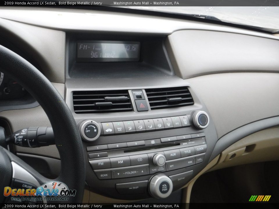 2009 Honda Accord LX Sedan Bold Beige Metallic / Ivory Photo #16