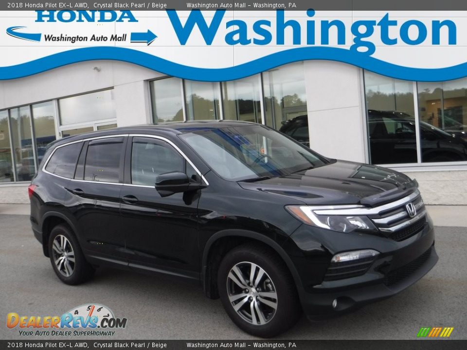 2018 Honda Pilot EX-L AWD Crystal Black Pearl / Beige Photo #1