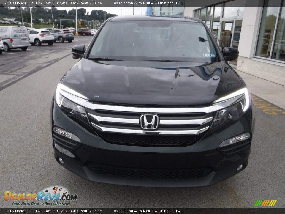 2018 Honda Pilot EX-L AWD Crystal Black Pearl / Beige Photo #5