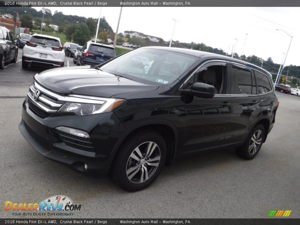 2018 Honda Pilot EX-L AWD Crystal Black Pearl / Beige Photo #6