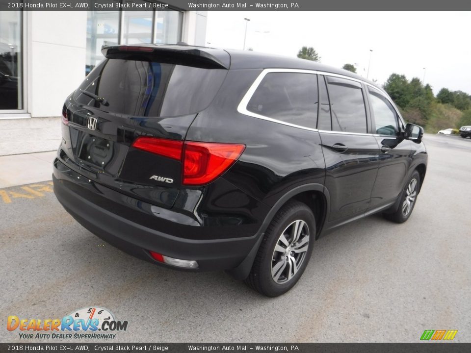 2018 Honda Pilot EX-L AWD Crystal Black Pearl / Beige Photo #10