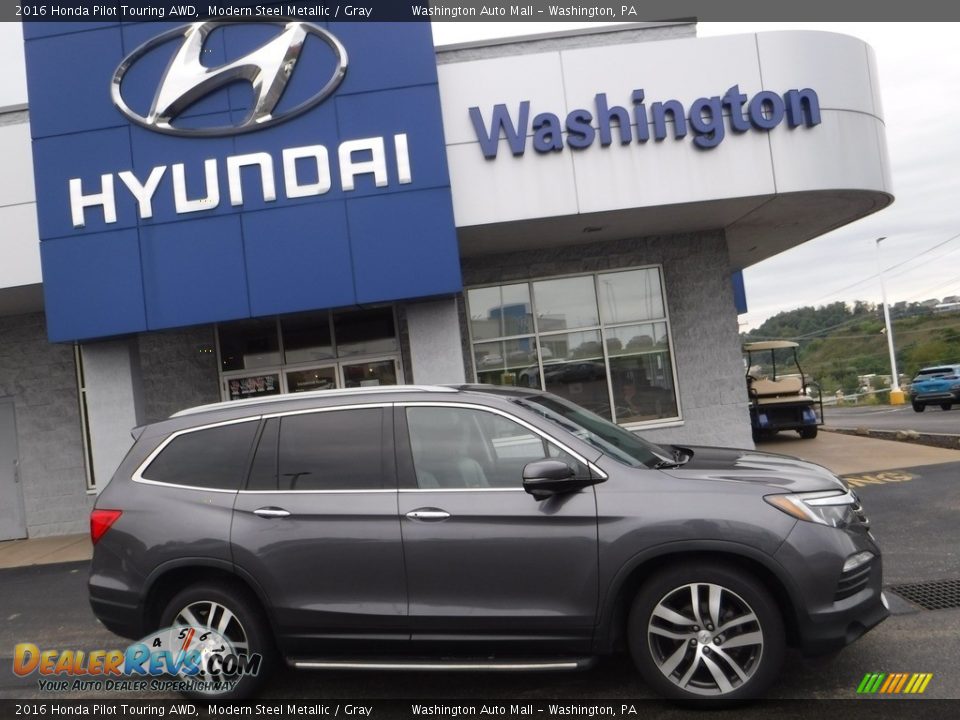 2016 Honda Pilot Touring AWD Modern Steel Metallic / Gray Photo #2