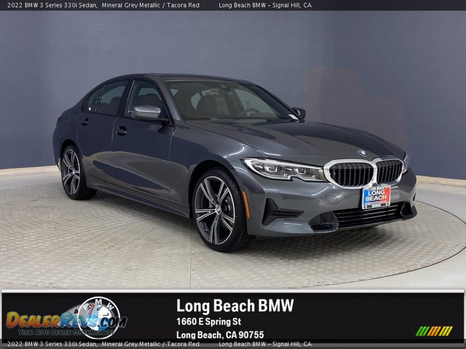 2022 BMW 3 Series 330i Sedan Mineral Grey Metallic / Tacora Red Photo #1