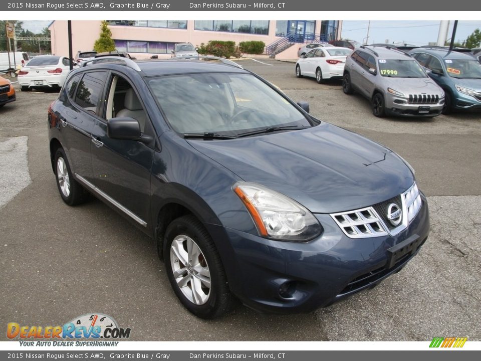 2015 Nissan Rogue Select S AWD Graphite Blue / Gray Photo #3