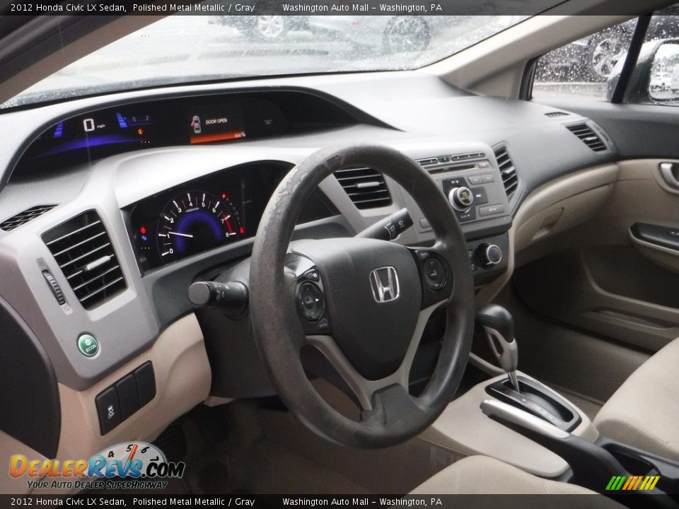 2012 Honda Civic LX Sedan Polished Metal Metallic / Gray Photo #10