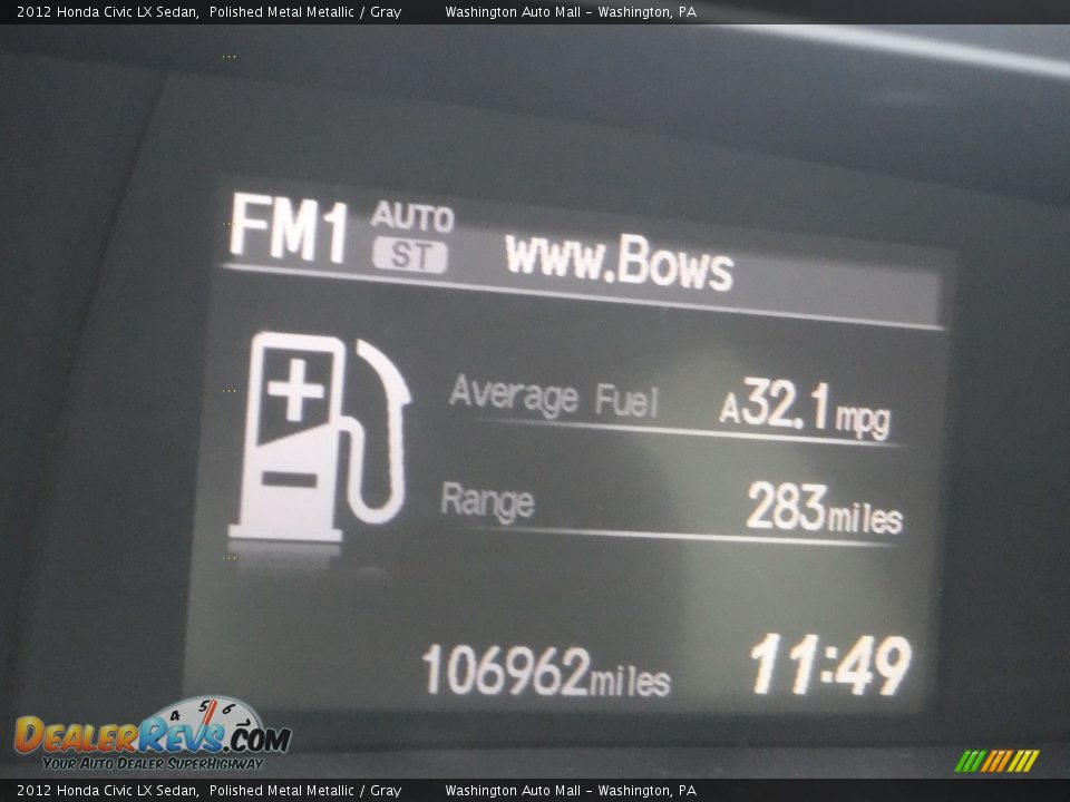 2012 Honda Civic LX Sedan Polished Metal Metallic / Gray Photo #22