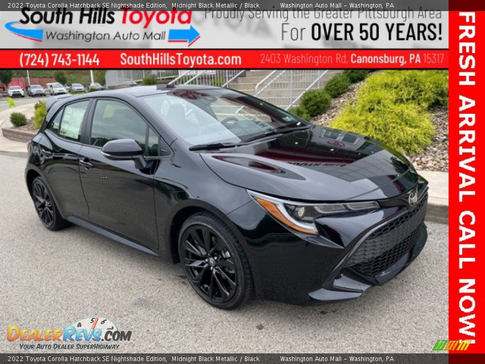 2022 Toyota Corolla Hatchback SE Nightshade Edition Midnight Black Metallic / Black Photo #1