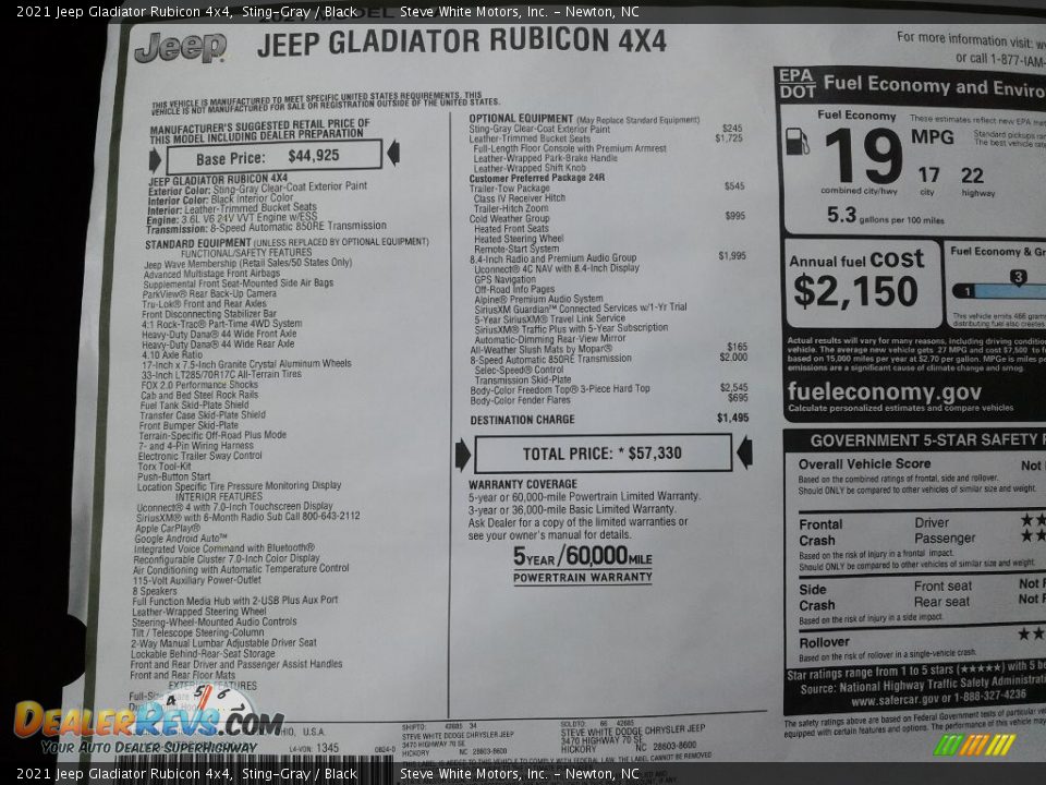 2021 Jeep Gladiator Rubicon 4x4 Sting-Gray / Black Photo #30