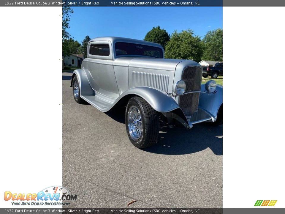 1932 Ford Deuce Coupe 3 Window Silver / Bright Red Photo #3