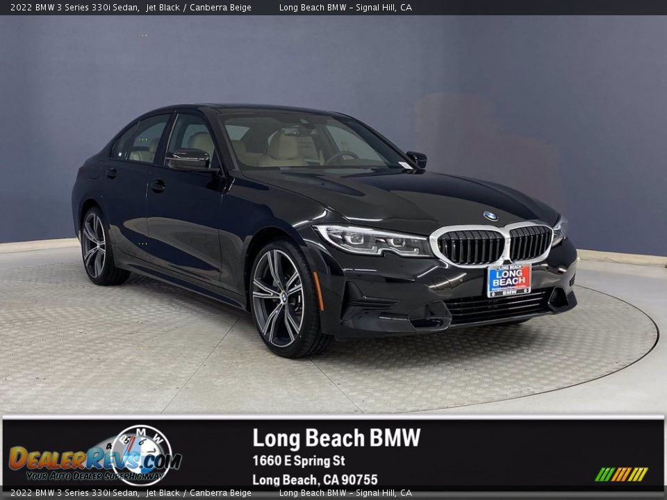 2022 BMW 3 Series 330i Sedan Jet Black / Canberra Beige Photo #1