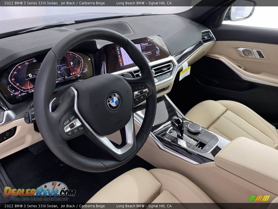 2022 BMW 3 Series 330i Sedan Jet Black / Canberra Beige Photo #12