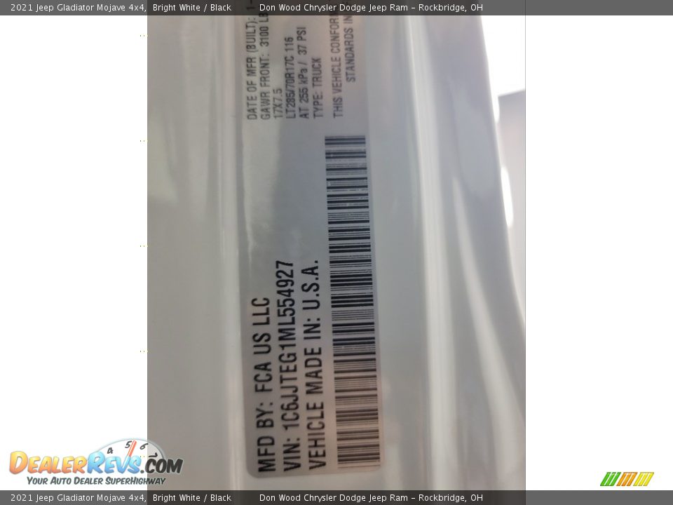2021 Jeep Gladiator Mojave 4x4 Bright White / Black Photo #35