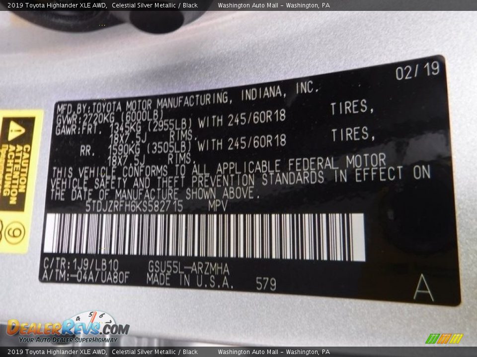 2019 Toyota Highlander XLE AWD Celestial Silver Metallic / Black Photo #32
