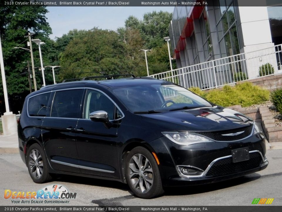 2018 Chrysler Pacifica Limited Brilliant Black Crystal Pearl / Black/Diesel Photo #1