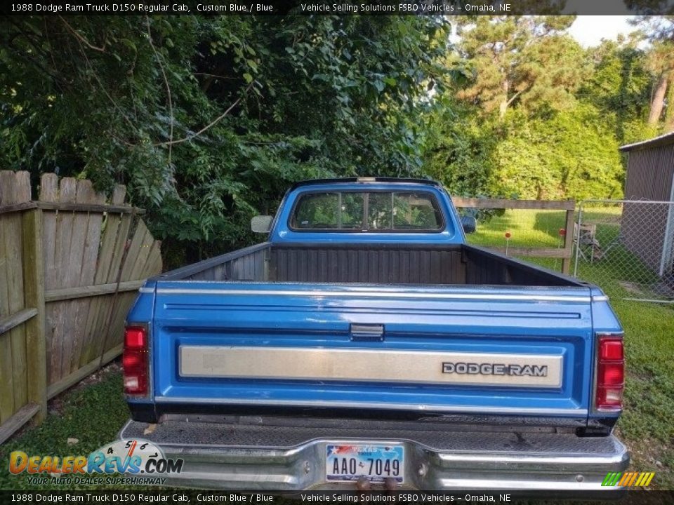 1988 Dodge Ram Truck D150 Regular Cab Custom Blue / Blue Photo #4