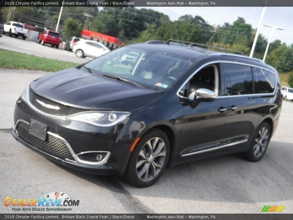 2018 Chrysler Pacifica Limited Brilliant Black Crystal Pearl / Black/Diesel Photo #13