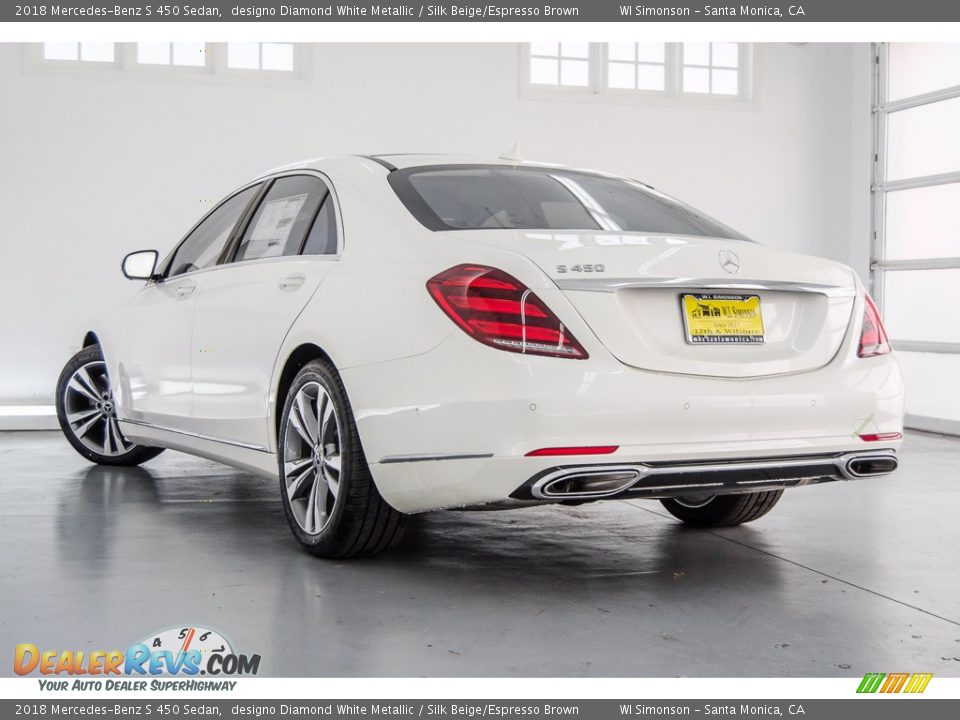 2018 Mercedes-Benz S 450 Sedan designo Diamond White Metallic / Silk Beige/Espresso Brown Photo #3