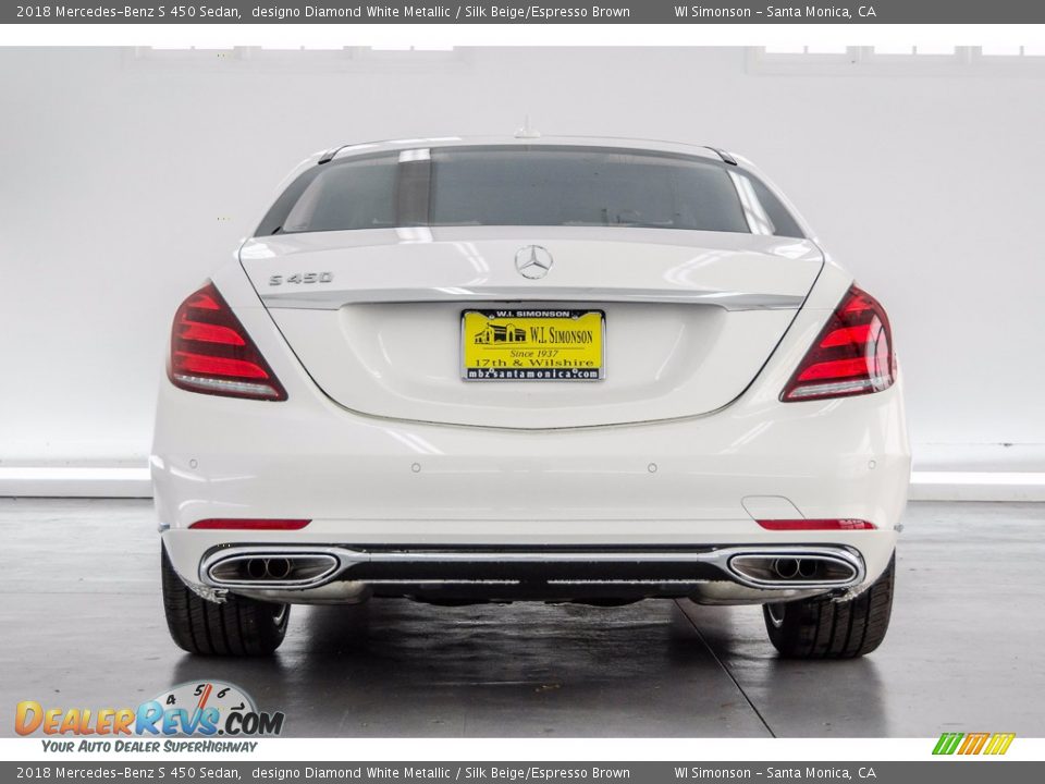 2018 Mercedes-Benz S 450 Sedan designo Diamond White Metallic / Silk Beige/Espresso Brown Photo #4