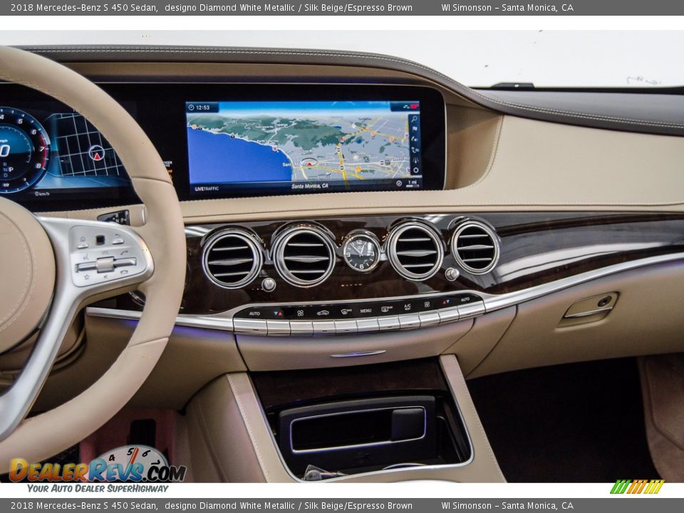 2018 Mercedes-Benz S 450 Sedan designo Diamond White Metallic / Silk Beige/Espresso Brown Photo #5