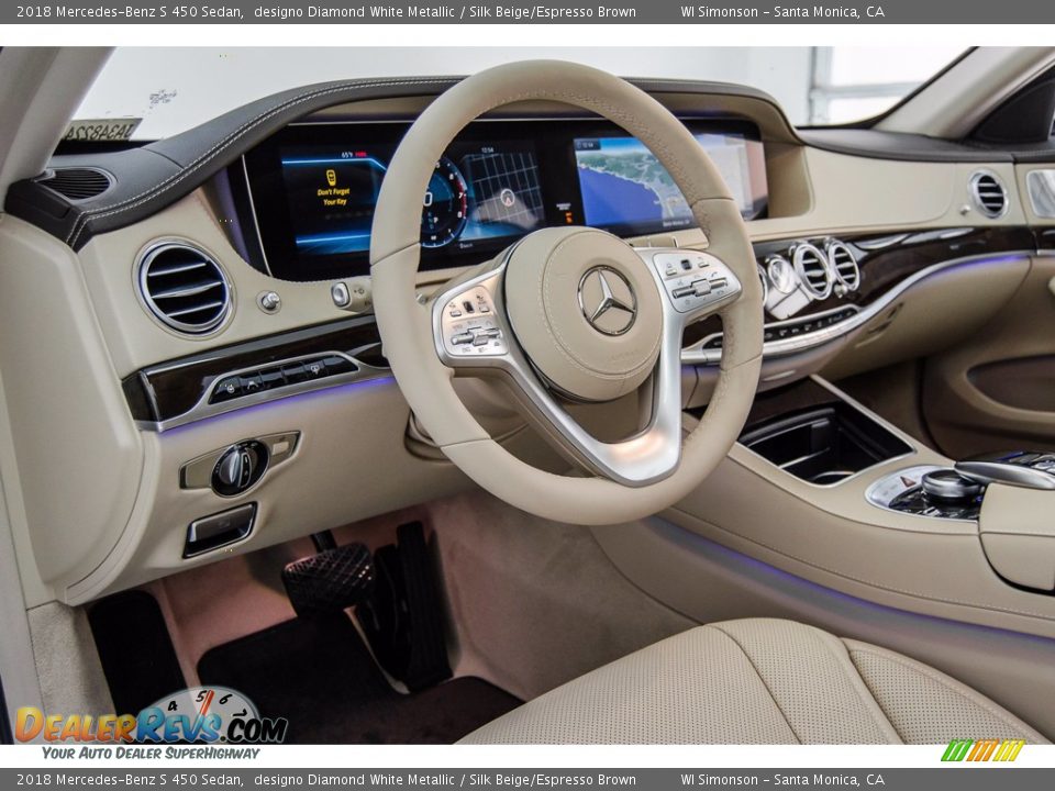 2018 Mercedes-Benz S 450 Sedan designo Diamond White Metallic / Silk Beige/Espresso Brown Photo #6