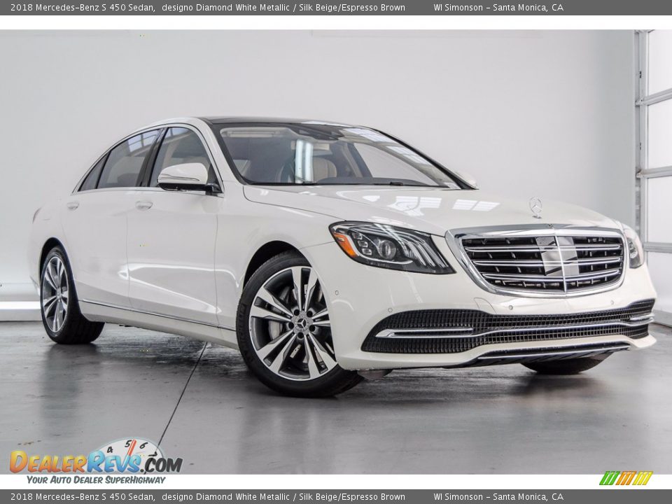 2018 Mercedes-Benz S 450 Sedan designo Diamond White Metallic / Silk Beige/Espresso Brown Photo #12