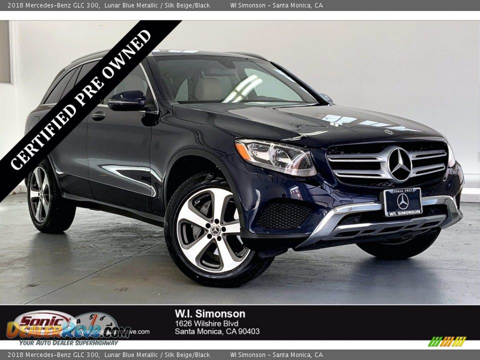 2018 Mercedes-Benz GLC 300 Lunar Blue Metallic / Silk Beige/Black Photo #1