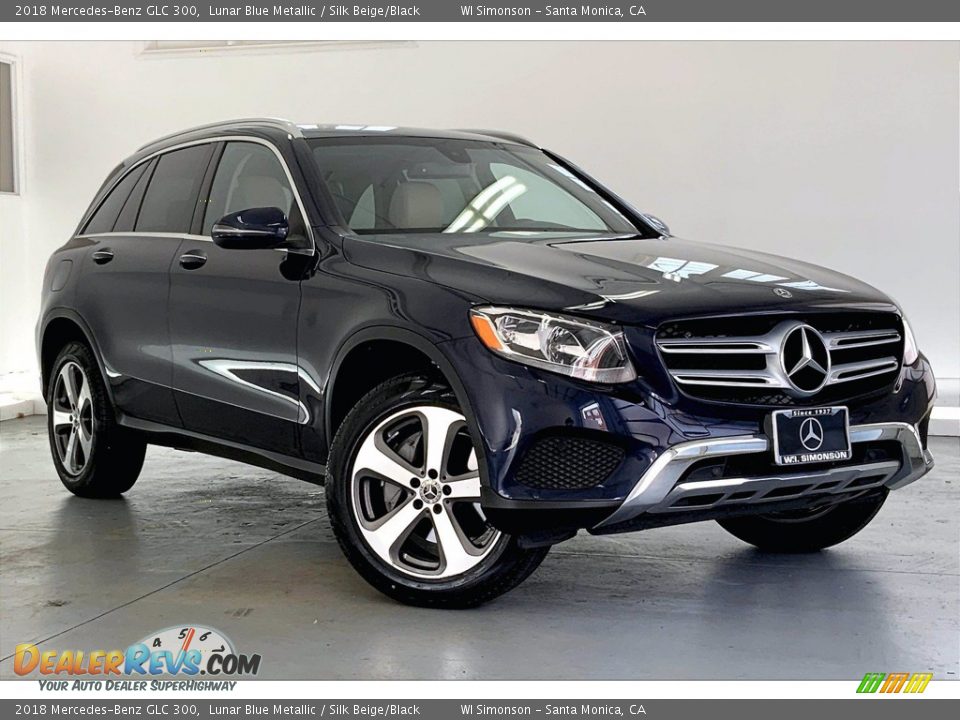 2018 Mercedes-Benz GLC 300 Lunar Blue Metallic / Silk Beige/Black Photo #34