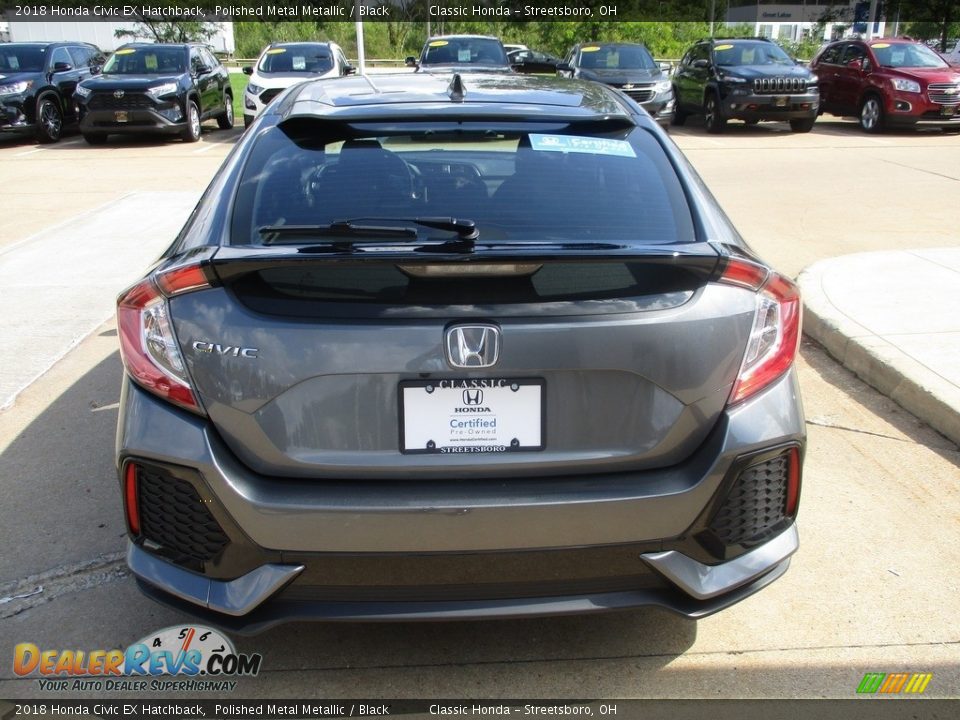 2018 Honda Civic EX Hatchback Polished Metal Metallic / Black Photo #8