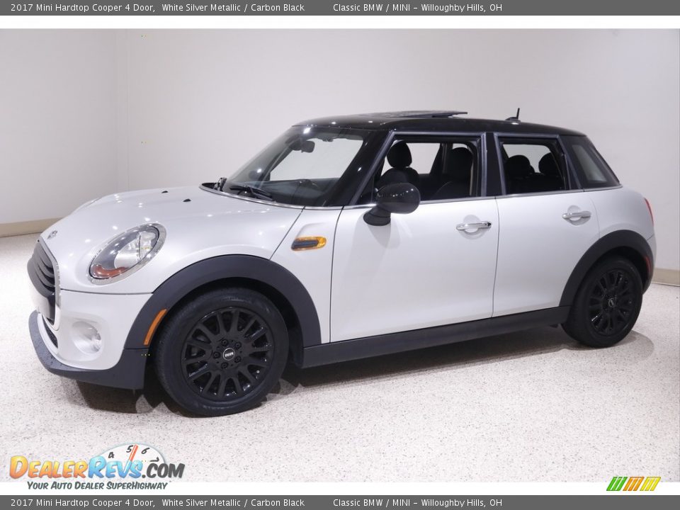 2017 Mini Hardtop Cooper 4 Door White Silver Metallic / Carbon Black Photo #3