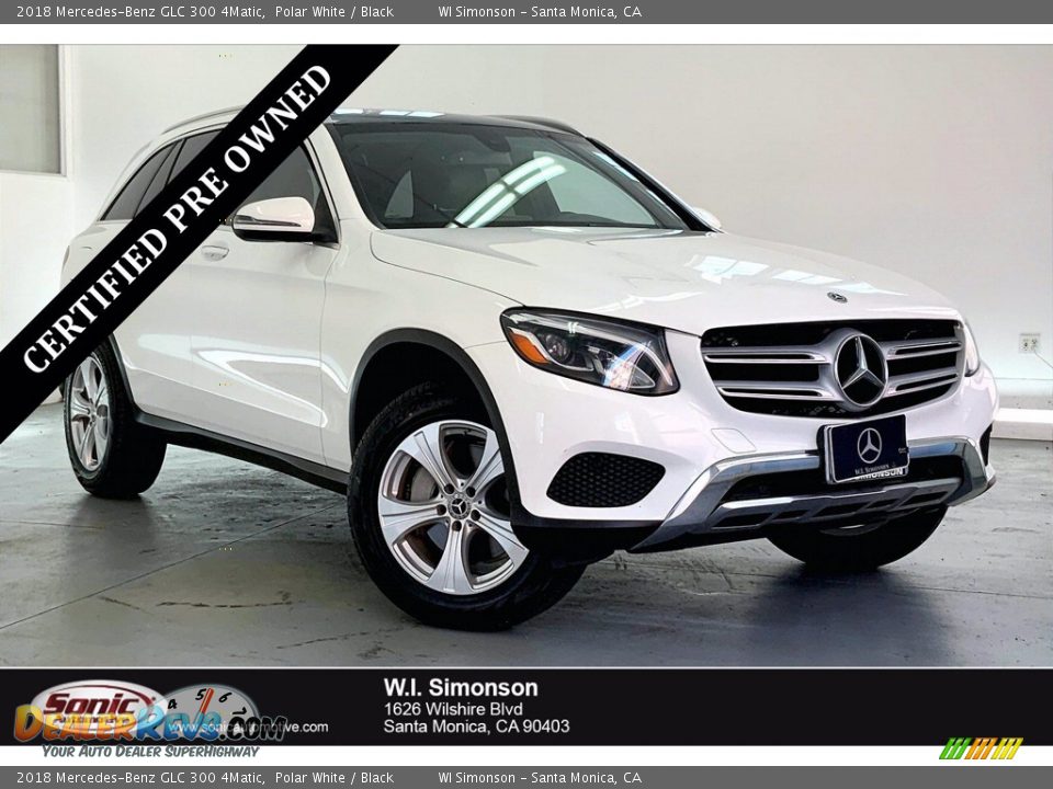 2018 Mercedes-Benz GLC 300 4Matic Polar White / Black Photo #1