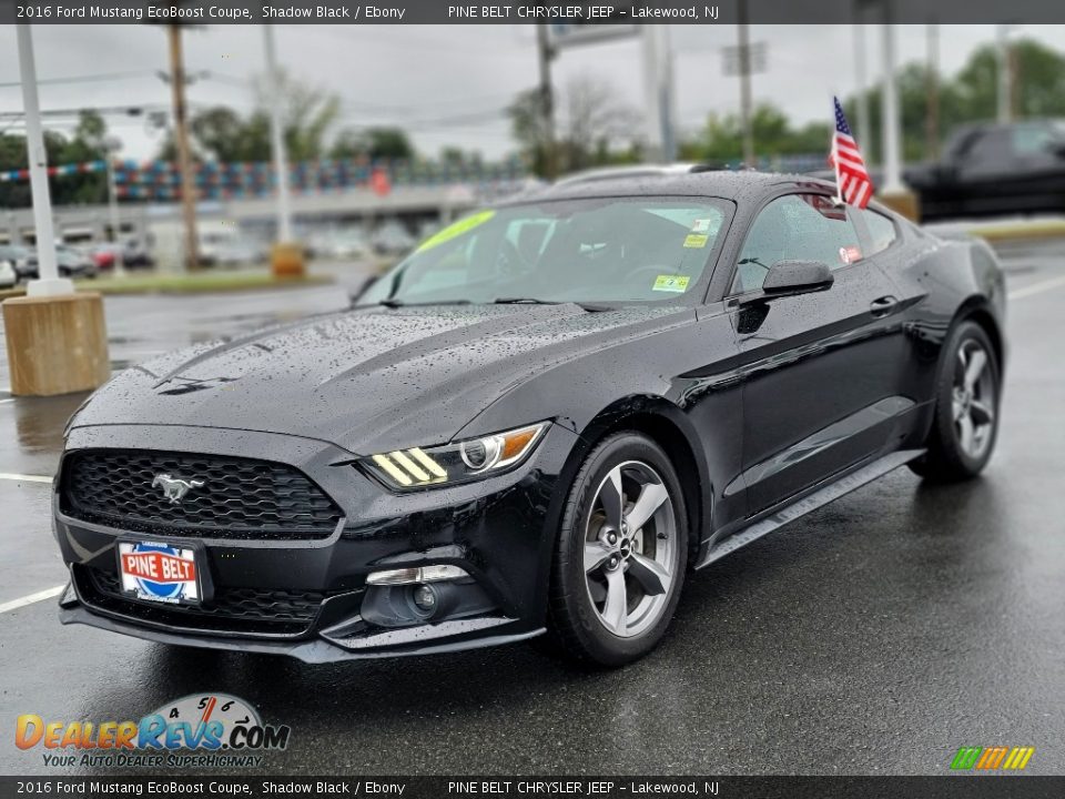 2016 Ford Mustang EcoBoost Coupe Shadow Black / Ebony Photo #1