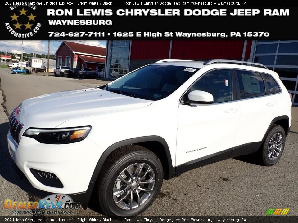 2021 Jeep Cherokee Latitude Lux 4x4 Bright White / Black Photo #1