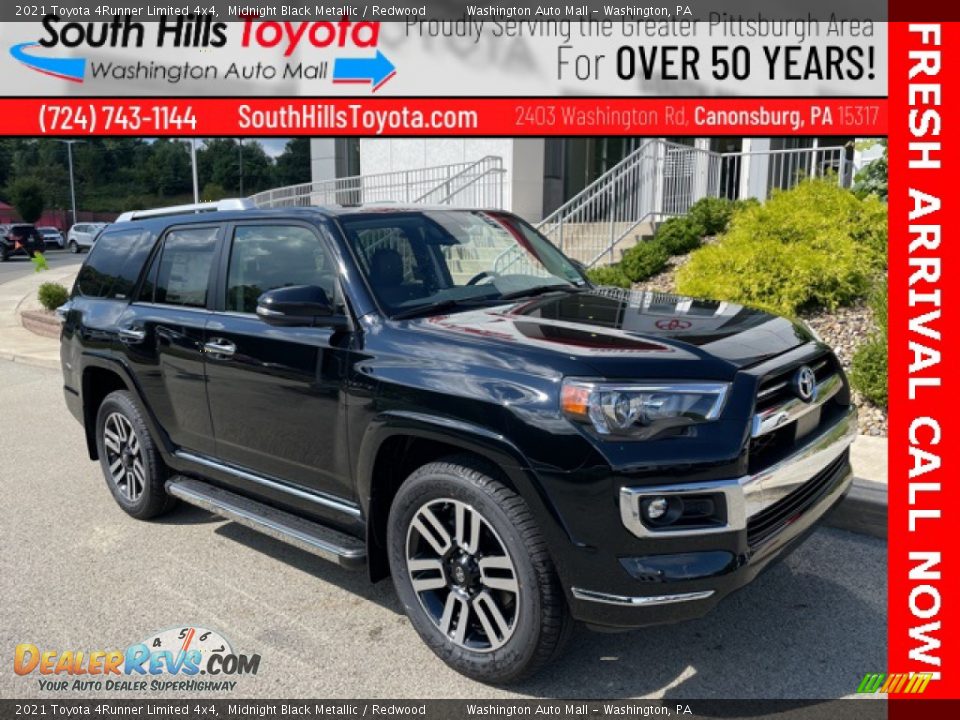 2021 Toyota 4Runner Limited 4x4 Midnight Black Metallic / Redwood Photo #1