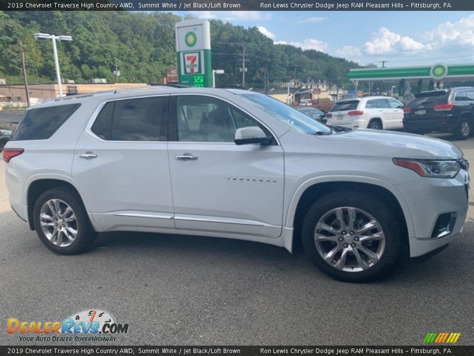 2019 Chevrolet Traverse High Country AWD Summit White / Jet Black/Loft Brown Photo #3