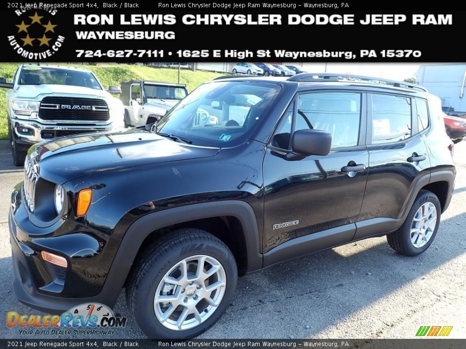 2021 Jeep Renegade Sport 4x4 Black / Black Photo #1