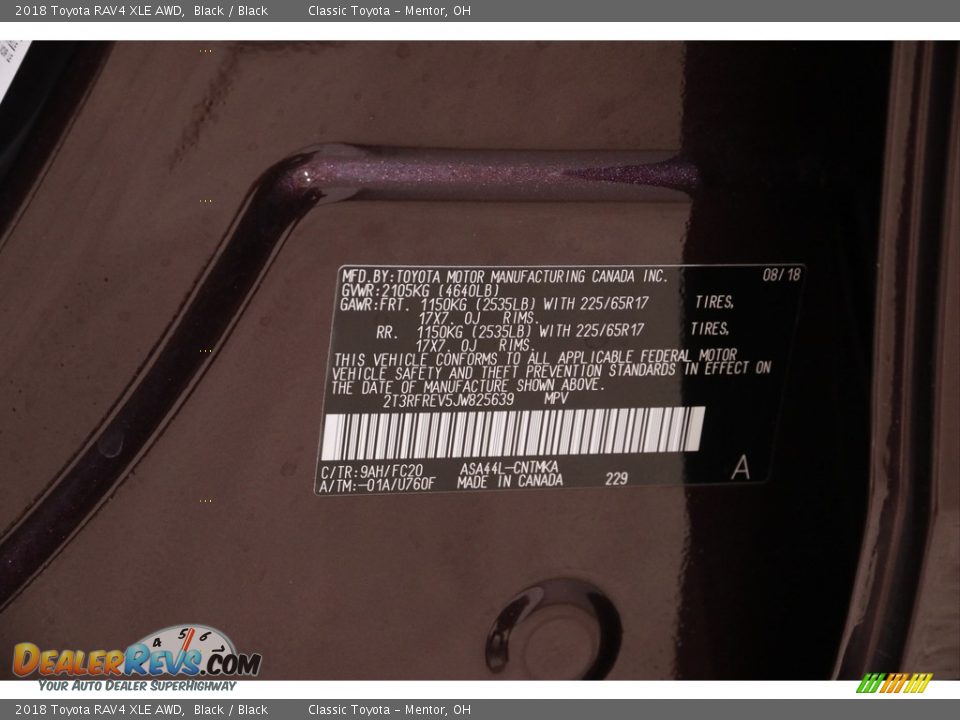 2018 Toyota RAV4 XLE AWD Black / Black Photo #19