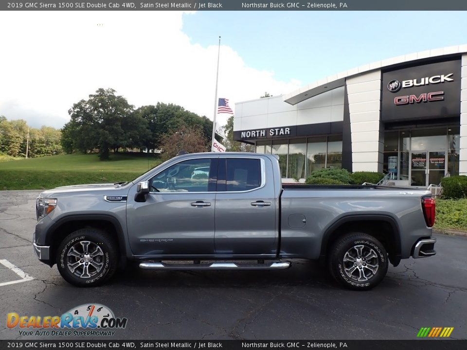 2019 GMC Sierra 1500 SLE Double Cab 4WD Satin Steel Metallic / Jet Black Photo #12