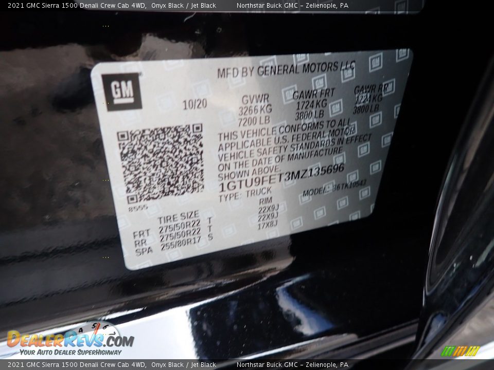 2021 GMC Sierra 1500 Denali Crew Cab 4WD Onyx Black / Jet Black Photo #14